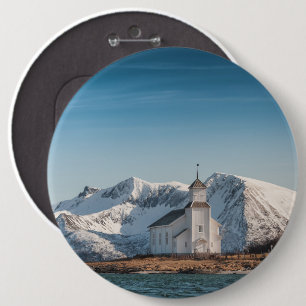 Gimsoy Church Lofoten Norway 6 Inch Round Button