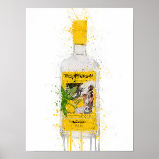 Gin Bottle Wall Art Print 'Zest'