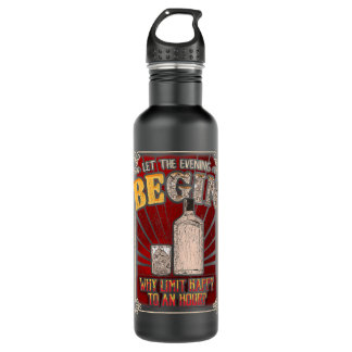 Gin Drinkers Funny Let The Evening Be Gin Gift 710 Ml Water Bottle