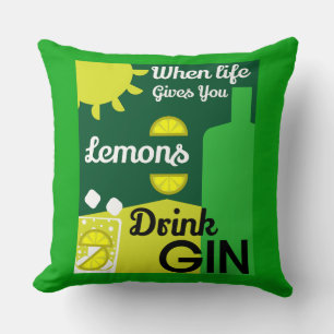 Gin Drinkers Love Gin Home Decor Bars Servin Throw Pillow