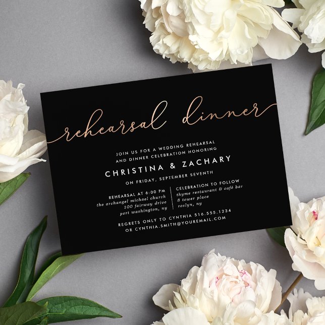 Gin Lane | Modern Faux Copper Rehearsal Dinner Invitation (Creator Uploaded)