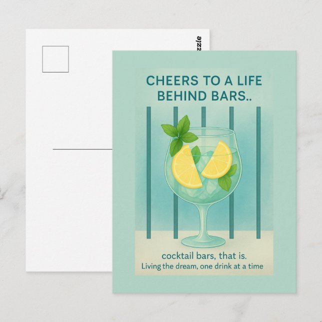 Gin Lover Card | Cheers Cocktail Humorous (Front/Back)
