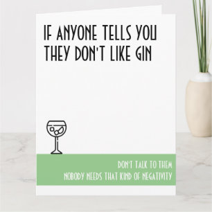 Gin Lover's Large Green Birthday Card