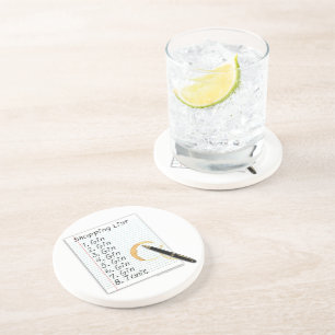 GIN LOVERS SHOPPING LIST COASTER