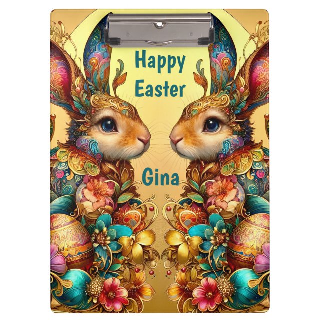 GINA ~ HAPPY EASTER ~ EASTER BUNNIES ~  CLIPBOARD (Front)