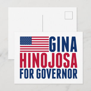 Gina Hinojosa for Governor 2026 Texas Election Postcard