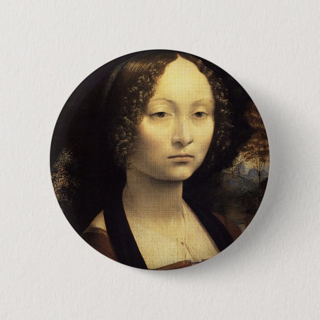 Ginevra de' Benci 2 Inch Round Button (Front)