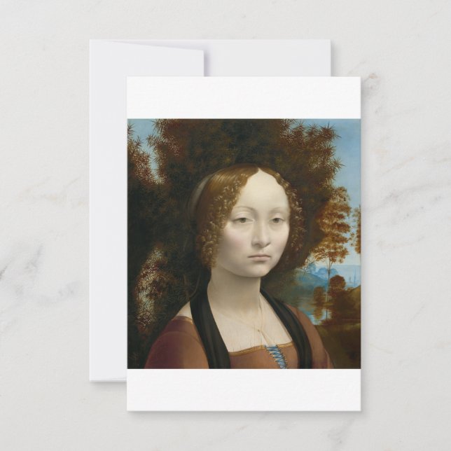 Ginevra de Benci by Leonardo da Vinci Thank You Card (Front)