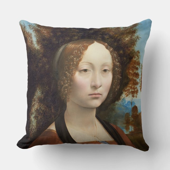 Ginevra de' Benci, c. 1474- 78 Throw Pillow (Front)