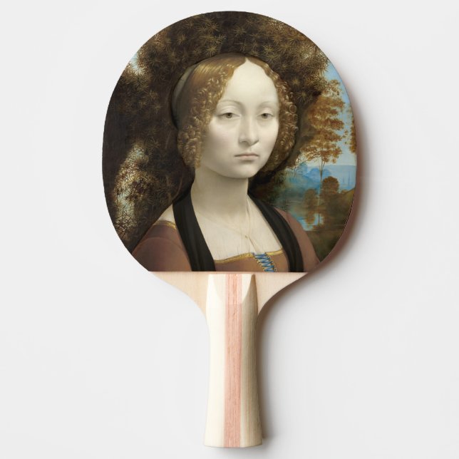Ginevra de' Benci Leonardo da Vinci   Ping Pong Paddle (Front)