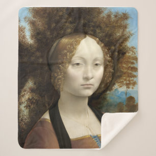 Ginevra de' Benci Leonardo da Vinci Sherpa Blanket