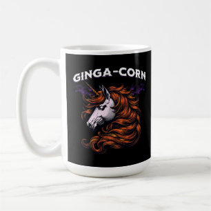 Ginga-Corn Funny Ginger Unicorn Design Coffee Mug