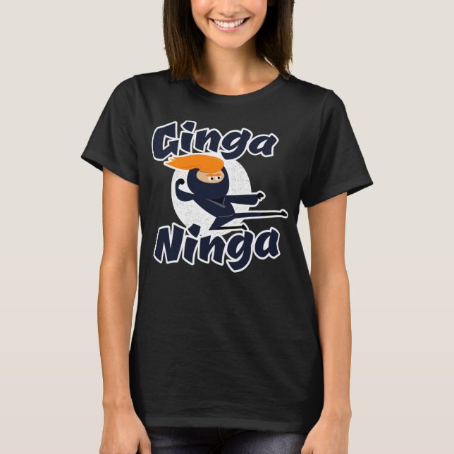 Ginga Ninga - Funny Redhead Ninja Gift T-Shirt (Front)