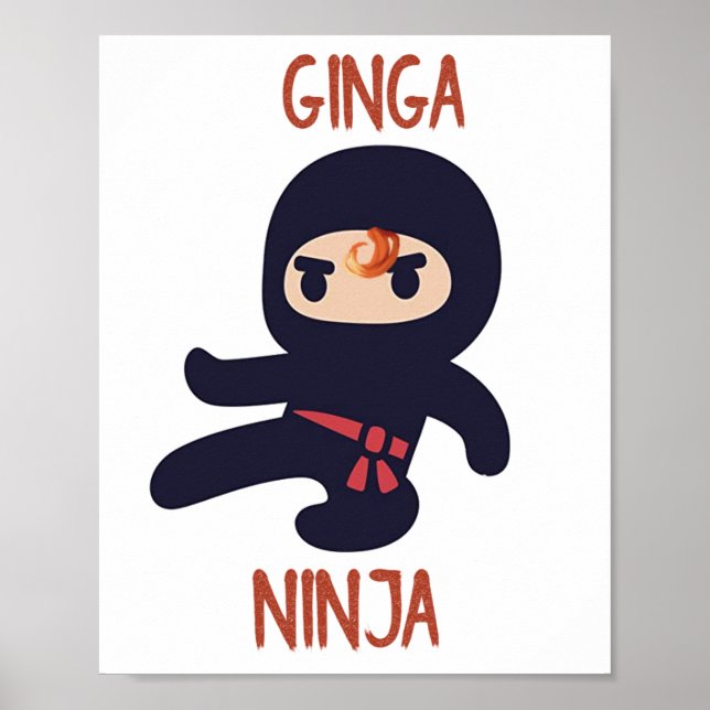 Ginga Ninja Poster Redhead Funny Wall (Front)