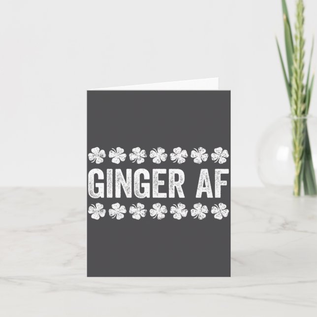 Ginger Af Shirt Irish Men Women St Patricks Day  Card (Front)
