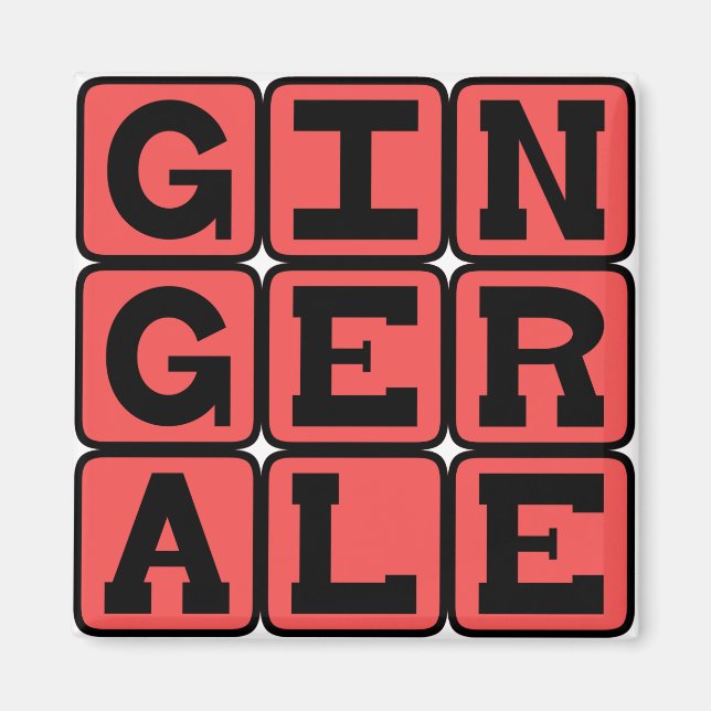 Ginger Ale, Upset Stomach Medicine Magnet (Front)