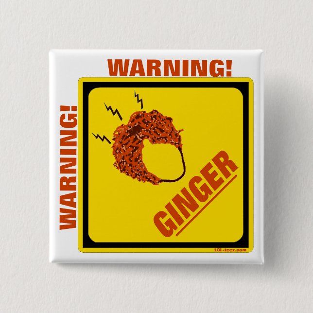 Ginger Alert! 2 Inch Square Button (Front)