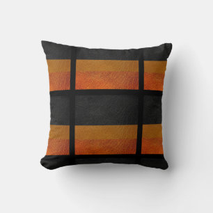 Ginger and Black Leather  Throw Pillow
