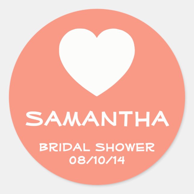 Ginger and White Heart Favour Seal (Front)