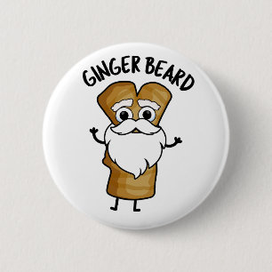 Ginger Beard Funny Gingerbread Food Pun  2 Inch Round Button