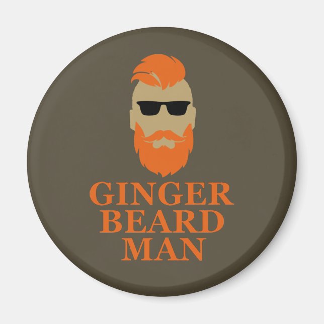 Ginger beard man funny bearded magnet (Front)