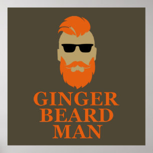 Ginger beard man funny bearded poster