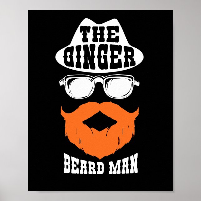 Ginger Beard Man Funny Redhead Irish Bearded Men Poster (Front)