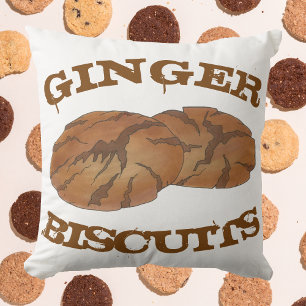 Ginger Biscuits Gingersnap Ginger Nut Cookies Throw Pillow