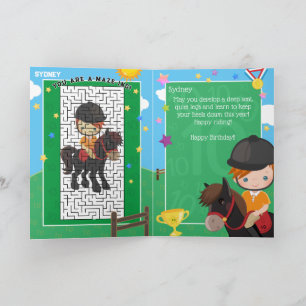 Ginger Boys Equestrian You Are A-Maze-ing Birthday Card