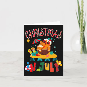 Ginger Bread Christmas In July Funny Beach Summer Card