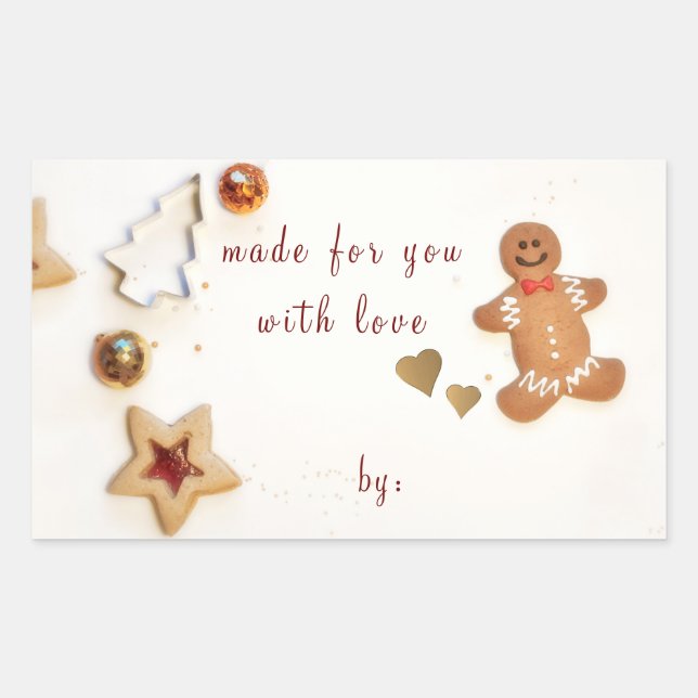 Ginger Bread Man Christmas Baking Gift Giving Sticker (Front)