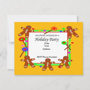 Ginger Bread Man Invitation Card