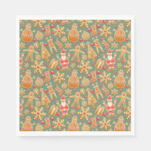 Ginger Bread Man Pattern National Gingerbread Day  Napkin