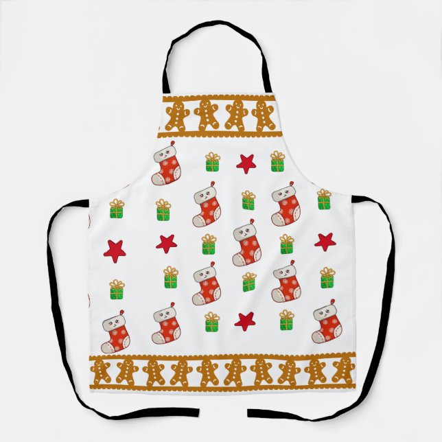 Ginger Bread Mom Girlfriend Christmas Stocking  Apron (Front)