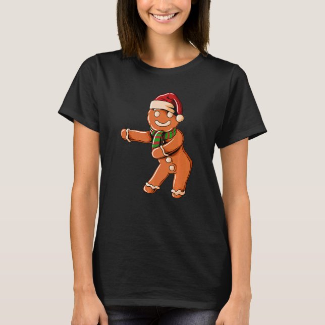 Ginger Bread with Christmashat Floss Dance on Chri T-Shirt (Front)