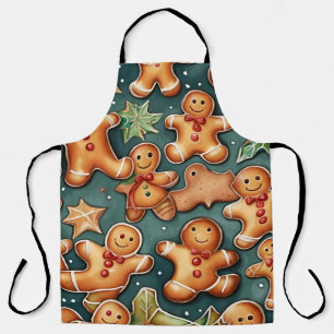 Ginger breadman Christmas Pattern Apron