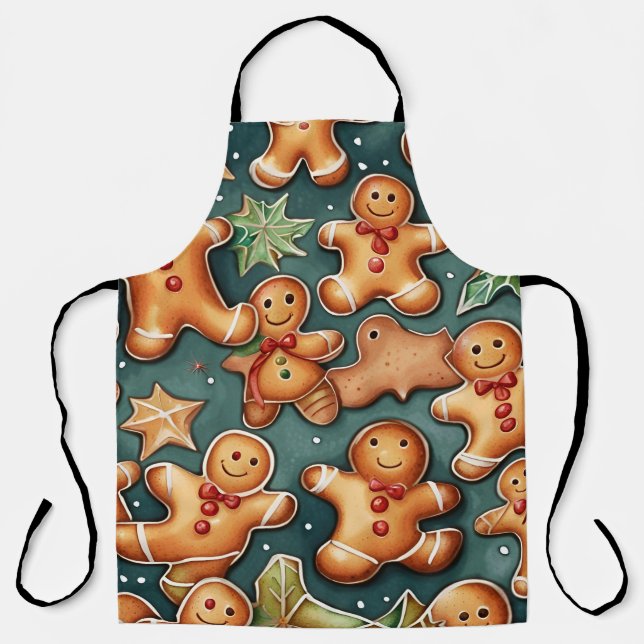 Ginger breadman Christmas Pattern  Apron (Front)