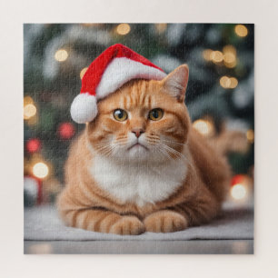 Ginger British Shorthair Christmas Jigsaw Puzzle