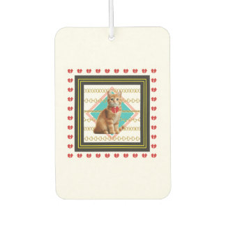 Ginger cat and Golden chain Hard plastic coaster Air Freshener