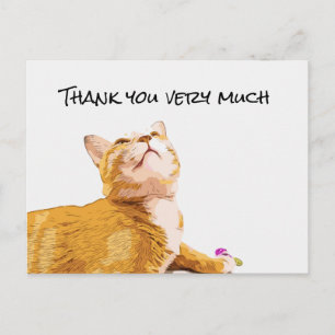 Ginger Cat Carte de remerciements cat cherche