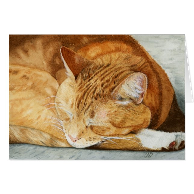 Ginger Cat - Carte de voeux pour amoureux (Devant horizontal)