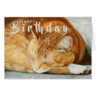 Ginger Cat Carte de voeux pour l'anniversaire de