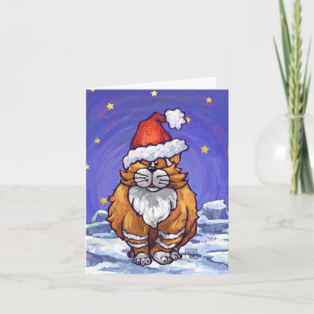 Ginger Cat Christmas Holiday Card (Front)