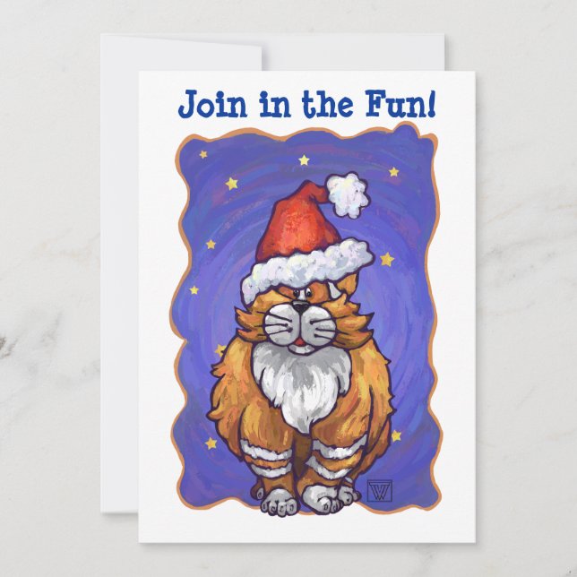 Ginger Cat Christmas Invitation (Front)