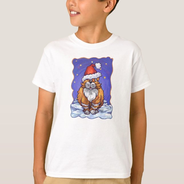 Ginger Cat Christmas T-Shirt (Front)