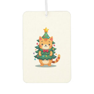 Ginger Cat Christmas Tree Cute Xmas 2 Air Freshener
