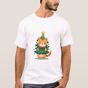 Ginger Cat Christmas Tree Cute Xmas 2 T-Shirt