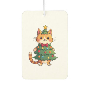 Ginger Cat Christmas Tree Cute Xmas 4 Air Freshener