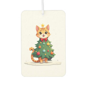 Ginger Cat Christmas Tree Cute Xmas Girls Kids Tod Air Freshener