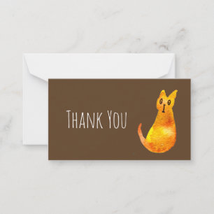 Ginger cat cute watercolor illustration art card